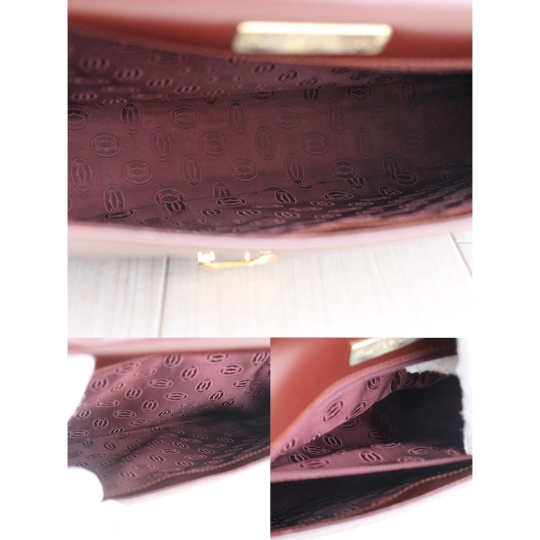 Rank AB ｜ Cartier Trinity Bordeaux Leather Business Bag｜23060601