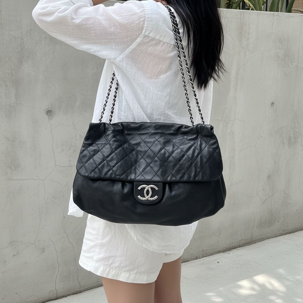Include Entrupy Certificate of Authenticity｜Good ( Rank AB)｜ CHANEL Caviar Skin Matrasse Chain  Shoulder Bag Black Made In 2010- 2011Year｜S26052506