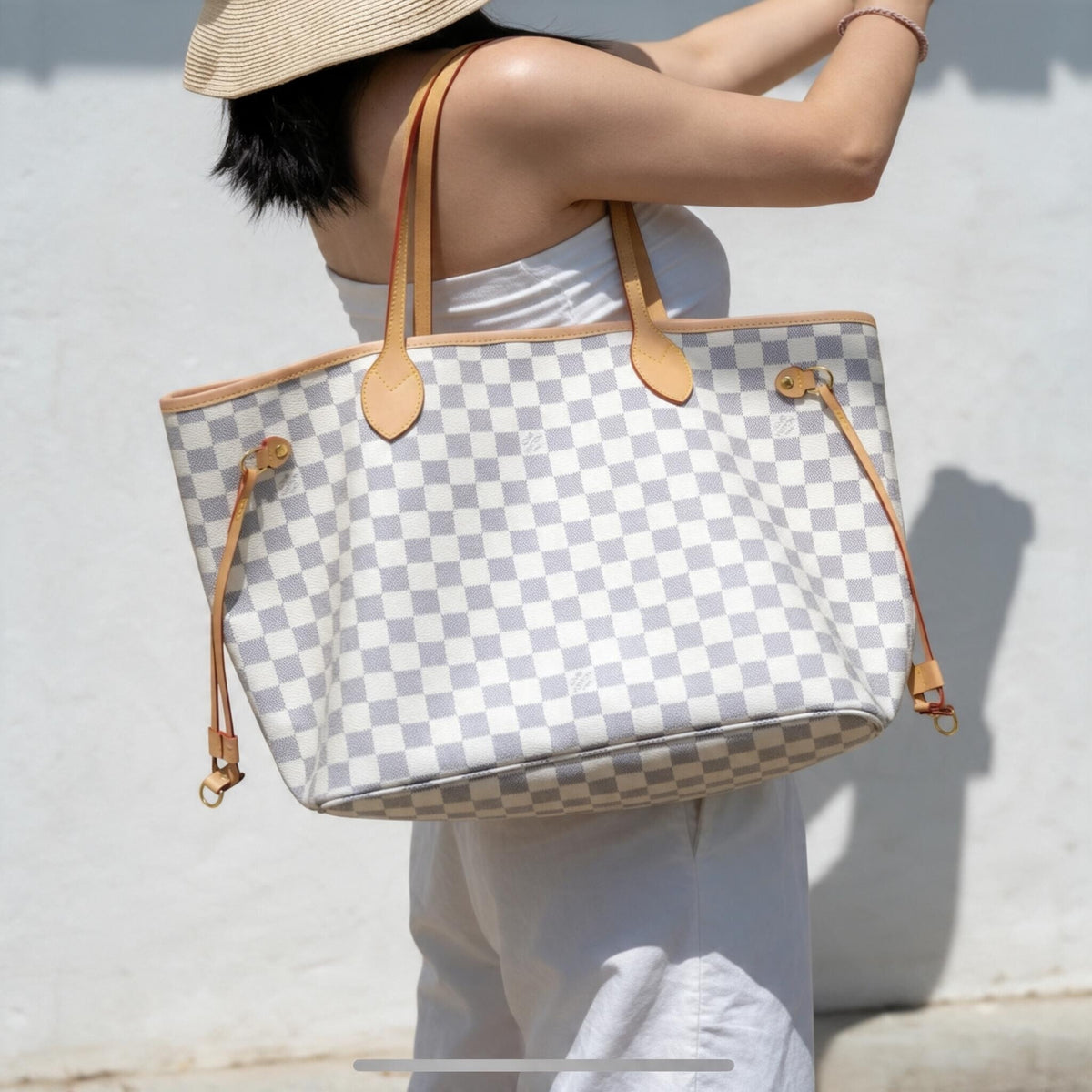 Official price: ¥288,200 JPY Include Entrupy Certificate of Authenticity｜Good ( Rank AB)｜ Louis Vuitton Damier Azur Neverful MM ShoulderBag With Pouch  IC Chips Model｜X26100705