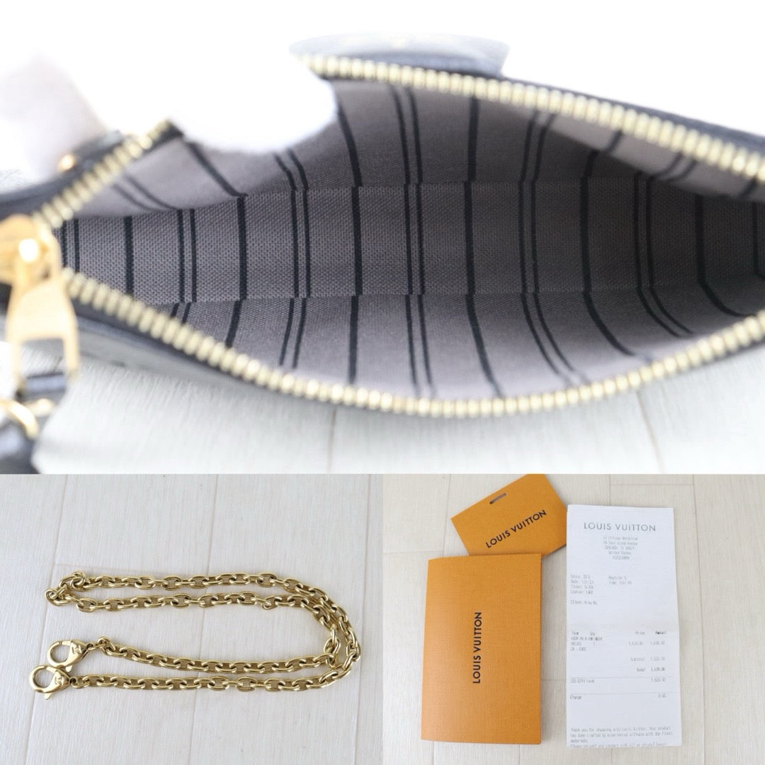 Include Entrupy Certificate of Authenticity｜Excellent（Rank SA）｜Full Set Louis Vuitton Monogram Empreinte Easy Pouch On Strap Black ShoulderBag IC Chips Model｜S26052002