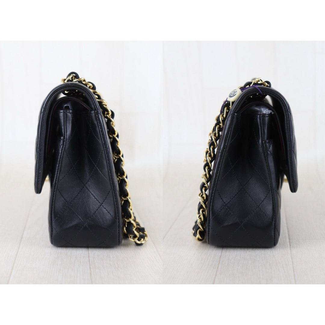 Include Entrupy Certificate of Authenticity｜Very Good ( Rank A)｜ CHANEL Lamb Skin Matrasse Chain Double Flap 25 Shoulder Bag  Black Made In 2017Year｜S26100201