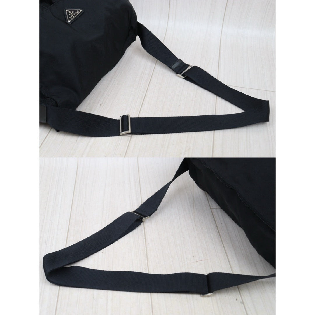 Good ( Rank AB) ｜Prada  Nylon ShoulderBag GM Black Silver Hardware｜25090807