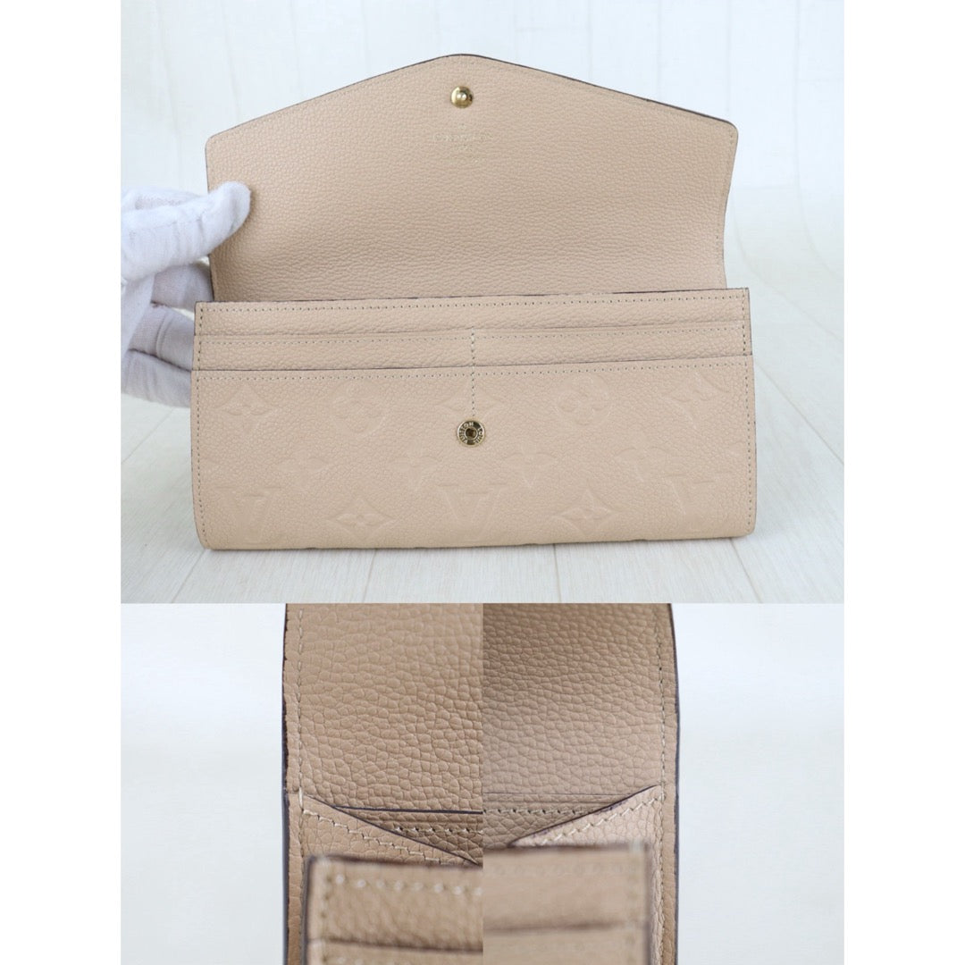 Include Entrupy Certificate of Authenticity｜Very Good ( Rank A)｜ Louis Vuitton Monogram Empreinte Long Wallet Turtledove｜Z26092101