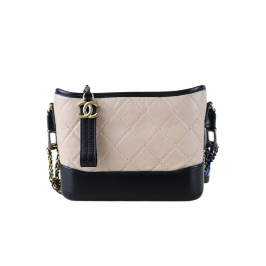 Include Entrupy Certificate of Authenticity｜Good ( Rank AB) ｜CHANEL Gabrielle Aged Calfskin Small  Bag Shoulder Bag Made in 2018-2019 Year｜S26080108