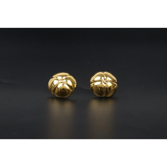 Very Good ( Rank A) ｜CHANEL Camellia Gold 24 Plated Earrings ｜S24112507
