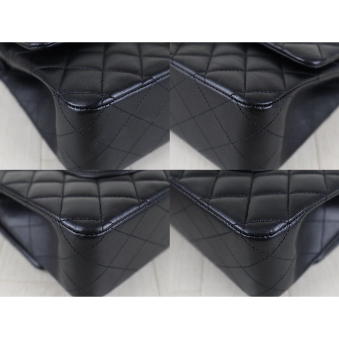 Include Entrupy Certificate of Authenticity｜Very Good ( Rank A)｜ CHANEL Lamb Skin Matrasse Chain Double Flap 25 Shoulder Bag  Black Made In 2017Year｜S26100201