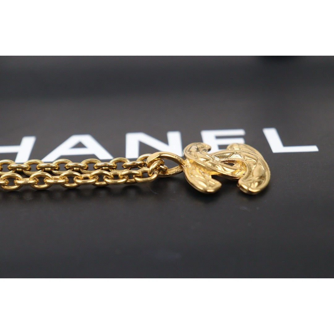 Very Good ( Rank A) ｜ CHANEL Coco Mark 24K Gold Plated Necklace｜W24120914