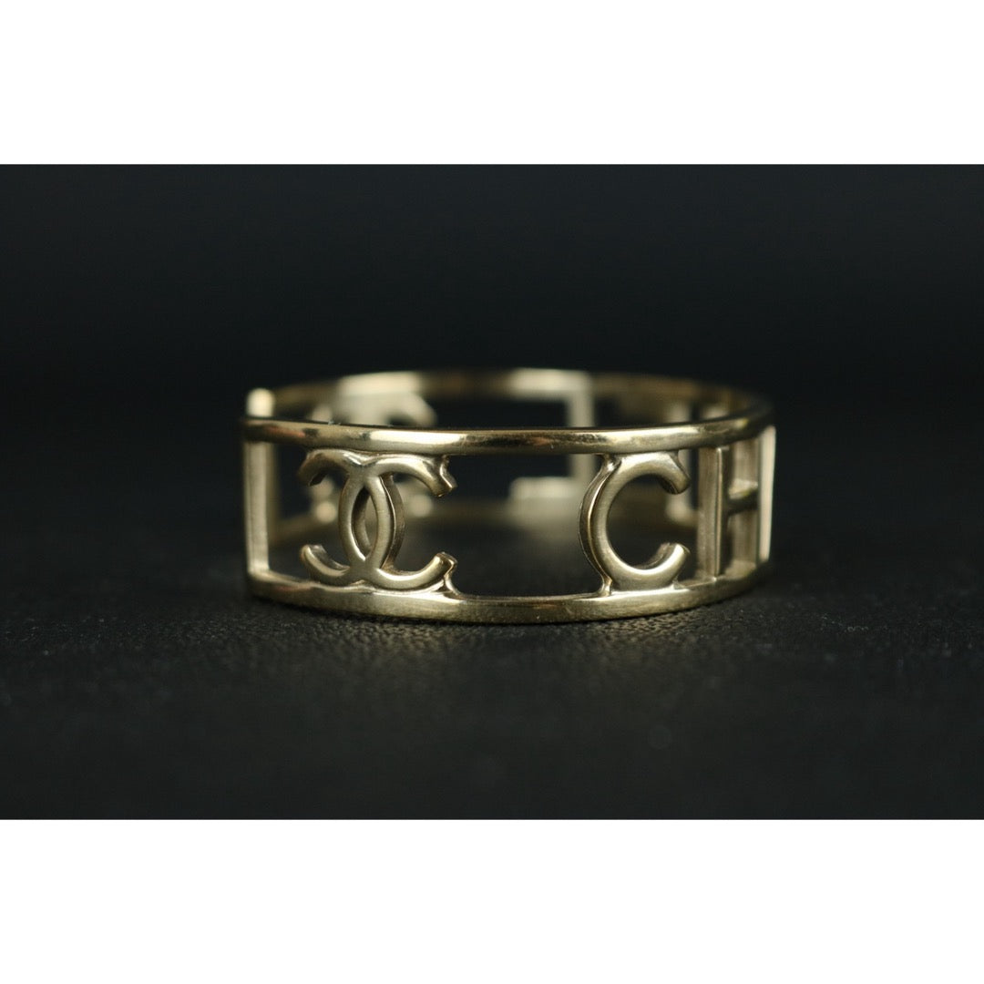 Very Good ( Rank A) ｜ CHANEL B15S Light Gold Letter Hollow Design Bracelet Made In 2015Year ｜S25121111