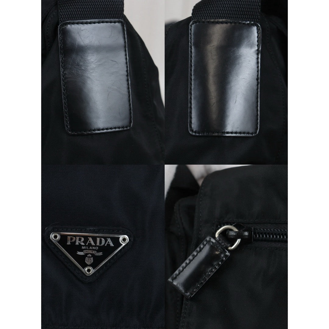 Very Good ( Rank A) ｜Prada  Nylon ShoulderBag Black Silver Hardware｜25101505