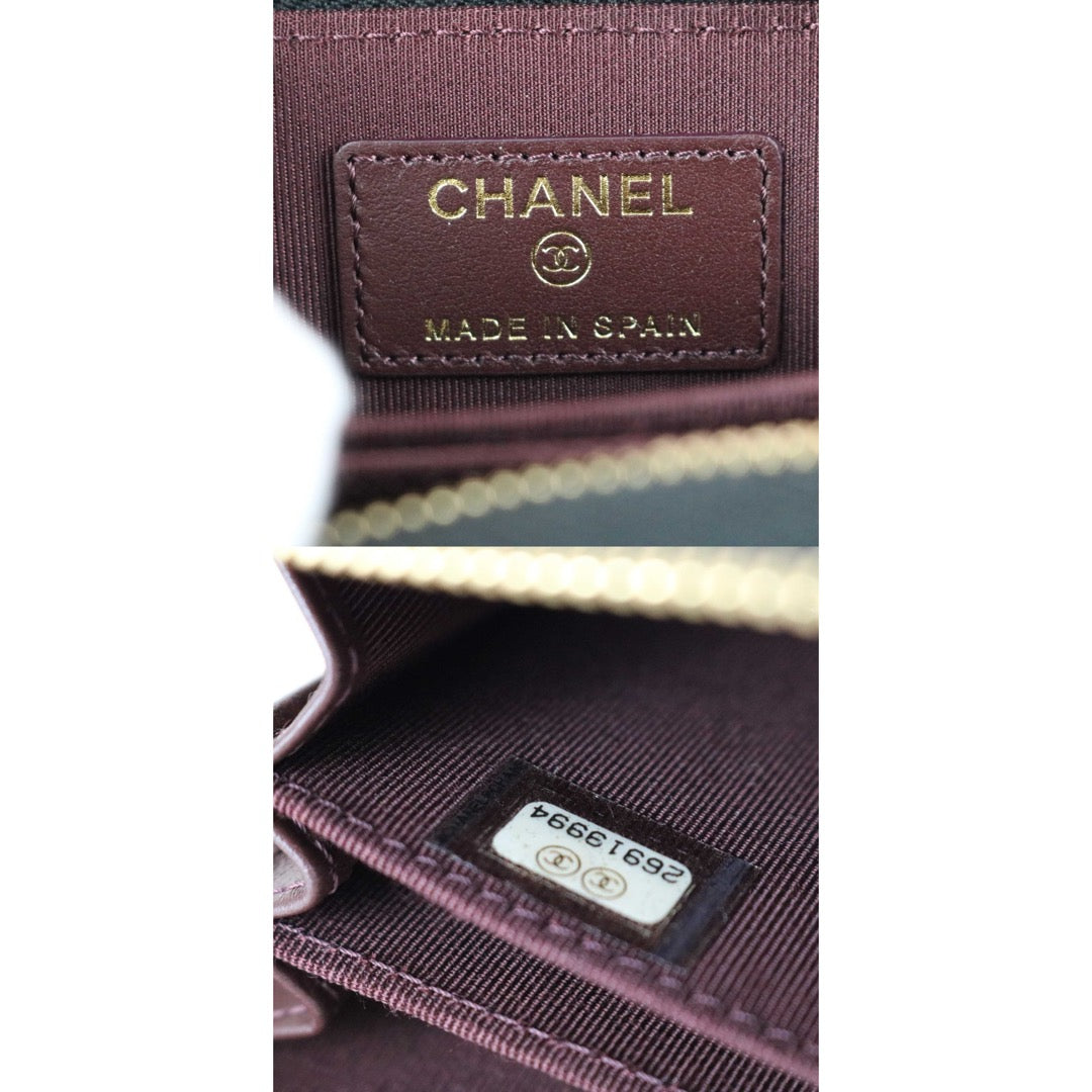 Excellent（Rank SA）｜CHANEL Caviar Skin Calf Leather Coin Purse Black Made In 2018~2019 Year｜X25060311