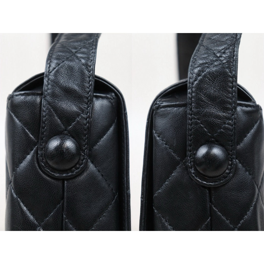 Good ( Rank AB)｜ CHANEL Matrasse Lamb Skin Single Flap Shoulder Bag Black Made In 1994-1996 Year  ｜P25041403