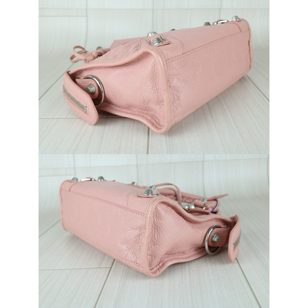 Very Good ( Rank A)｜Balenciaga Calf Leather Neo Mini Classic City Pink HandBag Shoulder Bag ｜W25102312