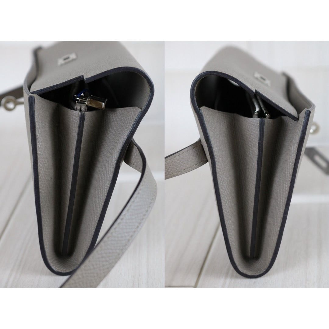 Include Entrupy Certificate of Authenticity｜Excellent（Rank SA)｜ HERMES Epson Kelly Long Wallet  C Stamp Gris Asphalte Made In 2018Year｜W26030403