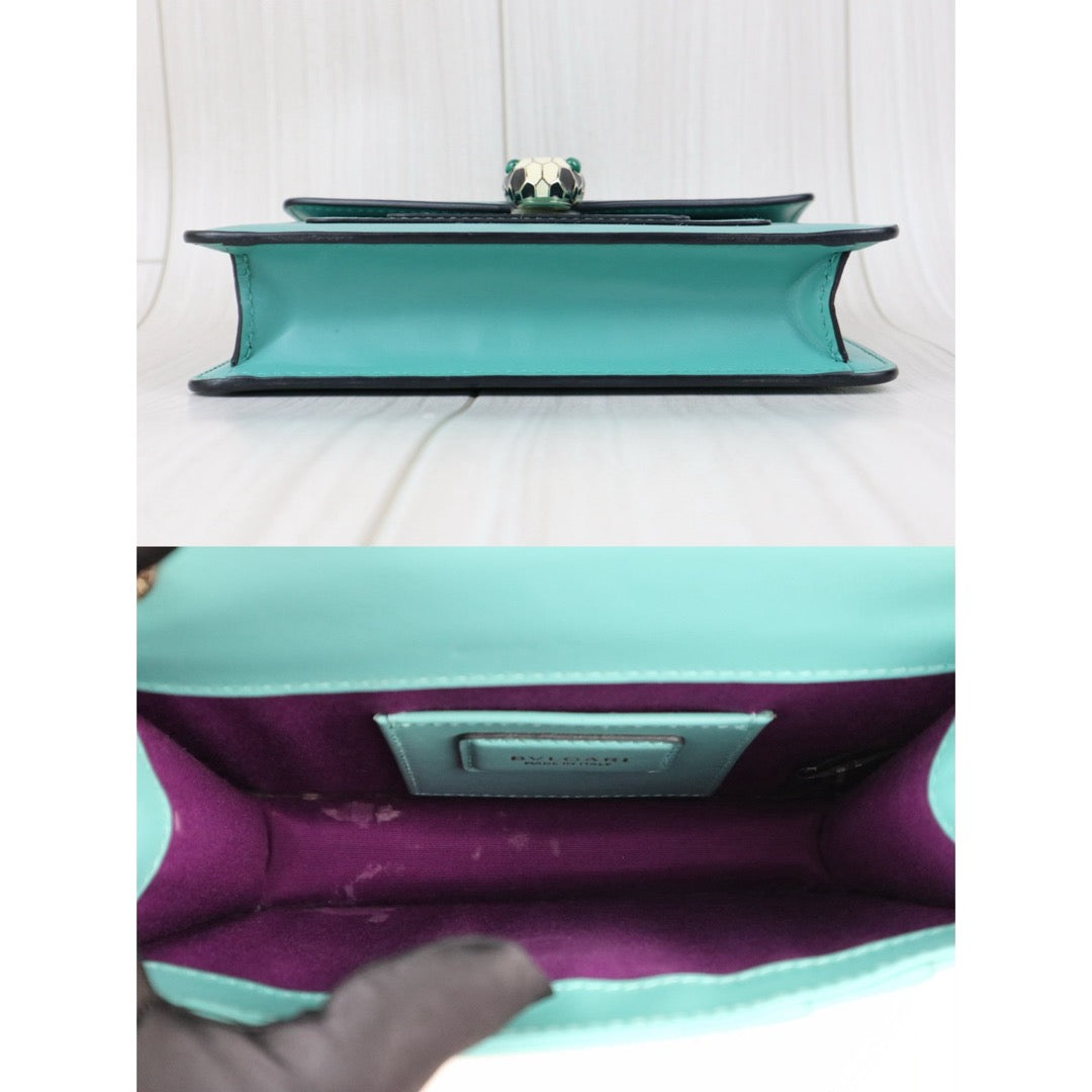 Good ( Rank AB)｜ BVLGARI Enamel Serpenti Forever Chain Shoulder Bag  Emerald｜J25060504