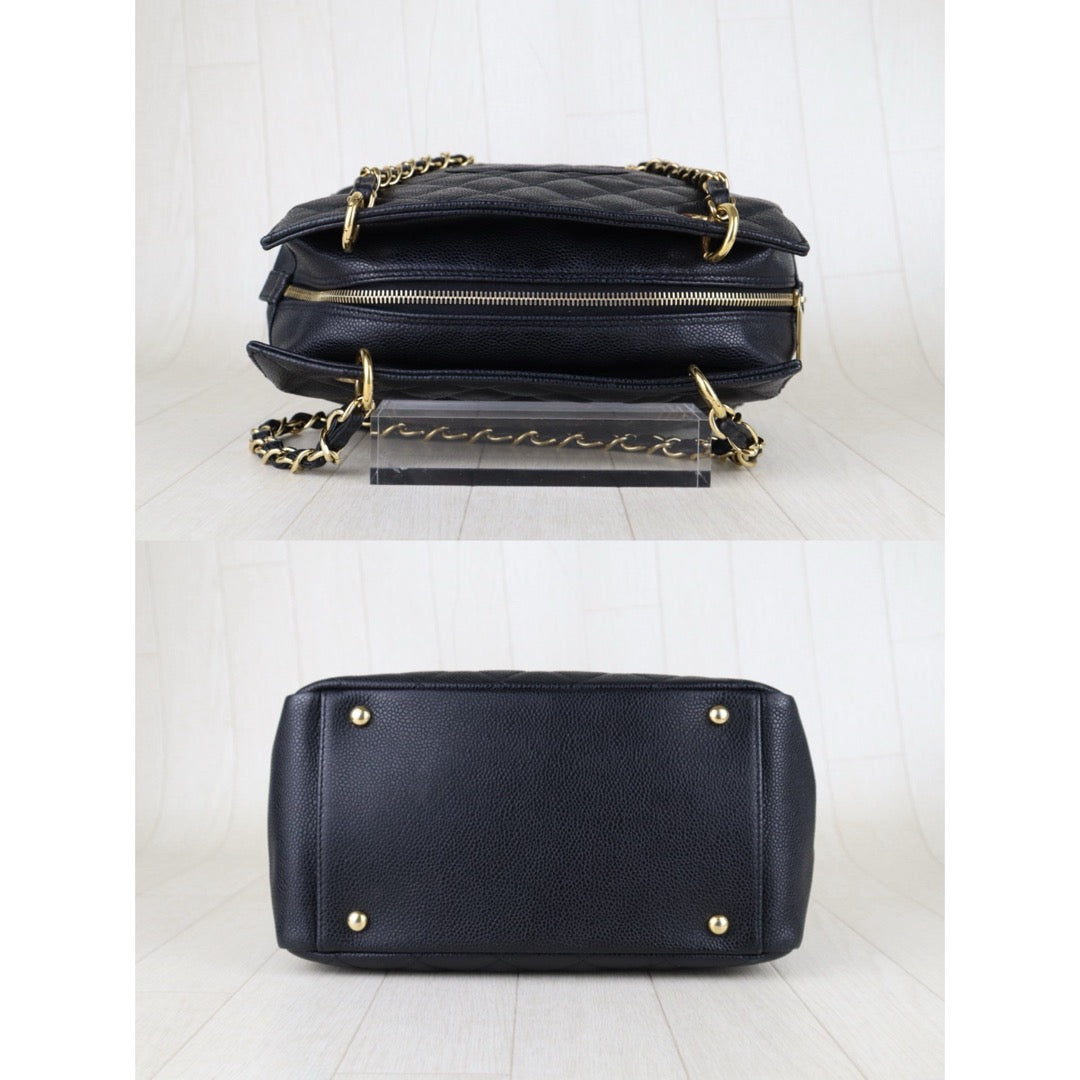 Good ( Rank AB)｜ CHANEL Caviar Skin Matrasse Chain PPT Tote Bag Black  Made In 2009 -2010 Year｜S25121503