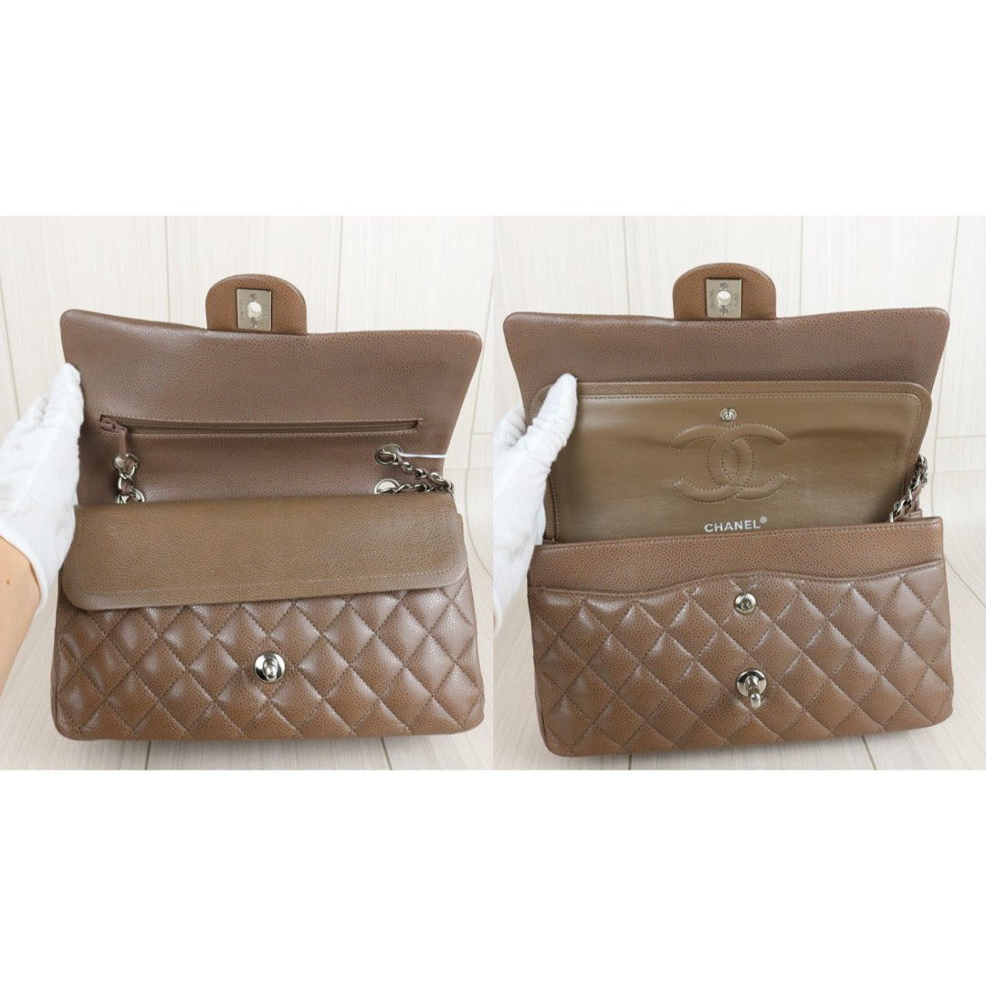 Include Entrupy Certificate of Authenticity｜Very Good ( Rank A)｜CHANEL Caviar Skin Matrasse Chain Double Flap 25 Shoulder Bag Brown Made In 2010~2011Year  ｜S26030802