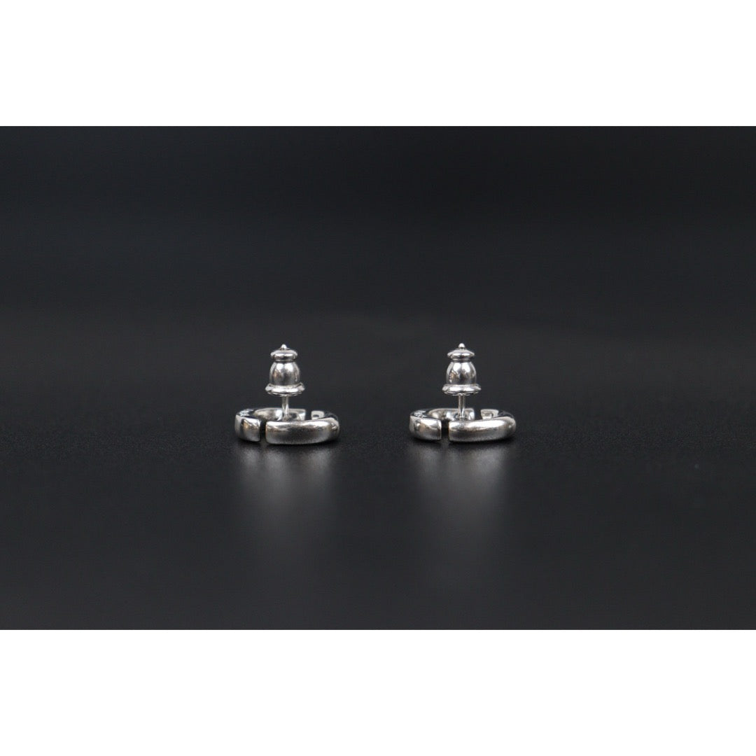 Very Good ( Rank A) ｜ Dior CD NAVY Earring Silver｜V24122607