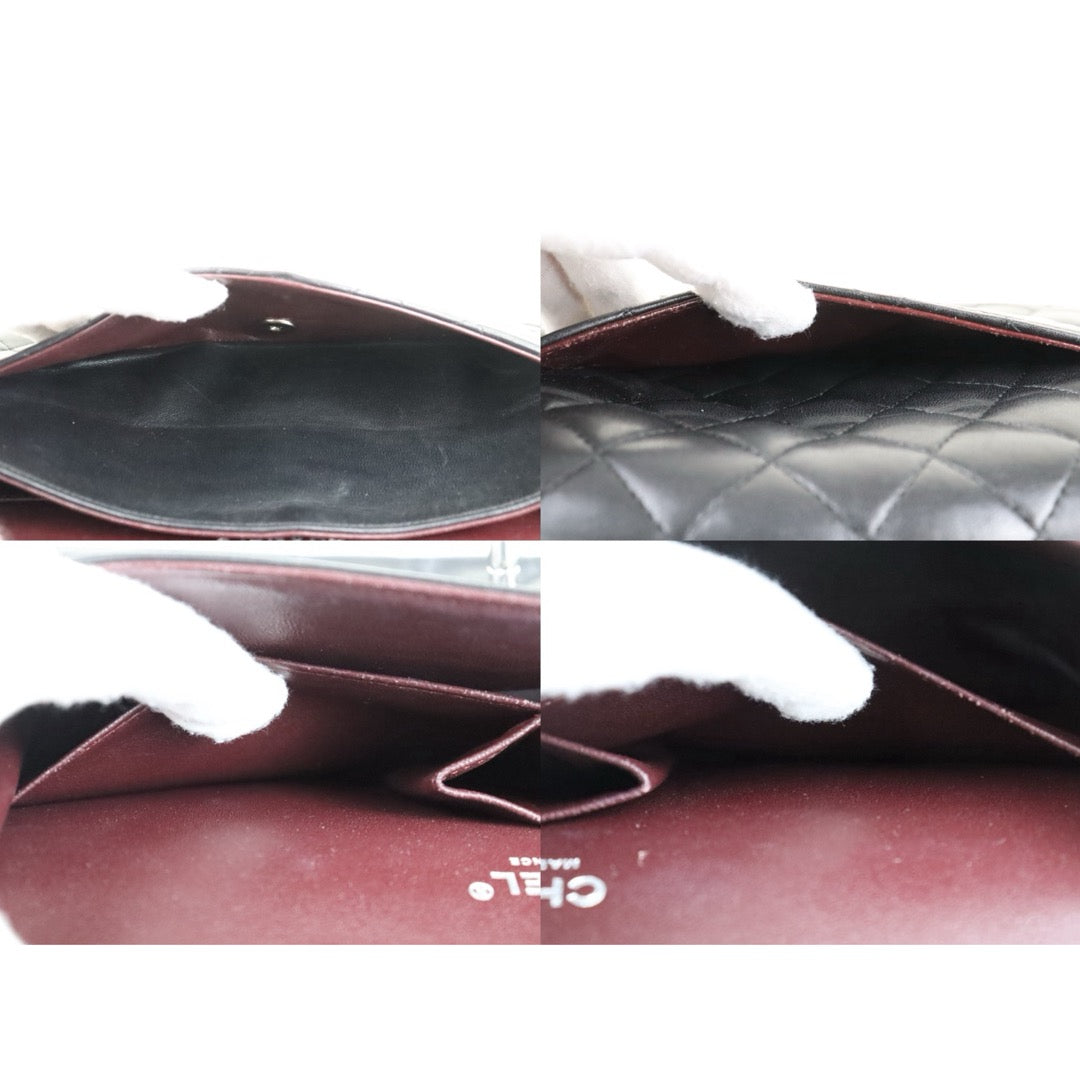 Include Entrupy Certificate of Authenticity｜Good ( Rank AB)｜ CHANEL Lamb Skin Double Flap Shoulder Bag Black Made in 2014 Year｜S26051301