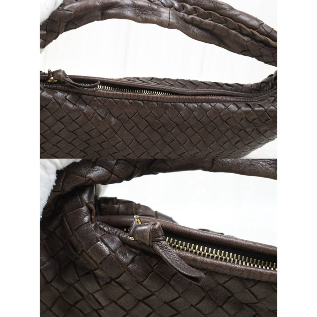 Good ( Rank AB)｜ Bottega Veneta Lamb Skin Braid Shoulder Bag Brown｜W25121609
