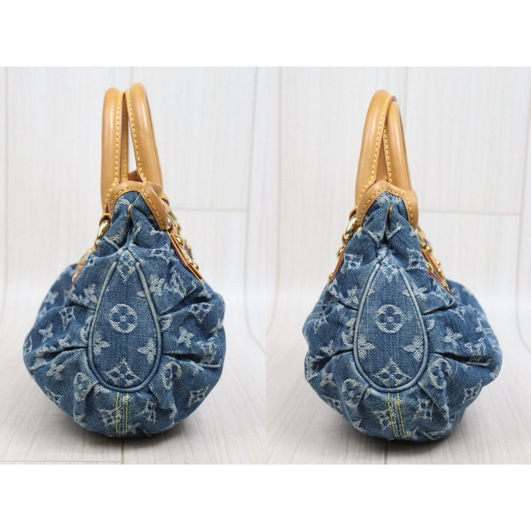 Include Entrupy Certificate of Authenticity｜Good ( Rank AB)｜ Louis Vuitton Monogram Denim Pleaty Hand Bag ｜S26060608