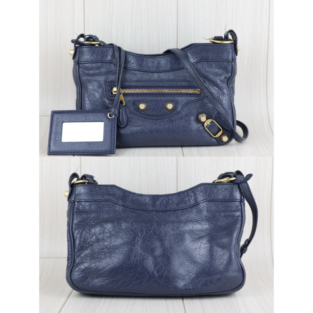 Fair ( Rank B) ｜Balenciaga Le City Shoulder Bag  Blue｜W25070801