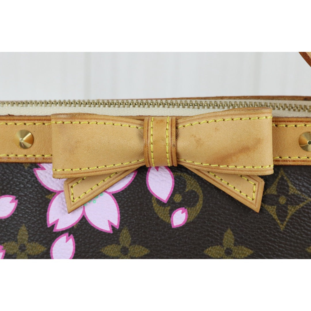 Include Entrupy Certificate of Authenticity｜Very Good ( Rank A) ｜  Louis Vuitton Takashi Murakam Sakura Monogram  Pochette Accessoires Limited edition｜S26031505