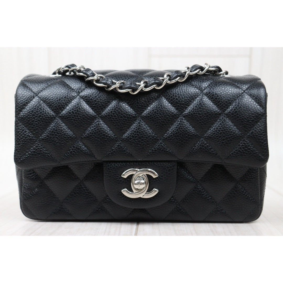 Very Good ( Rank A)｜ CHANEL Caviar Skin Matrasse Single Flap 20 Shoulder Bag Black Made In 2018 Year  ｜S24121805