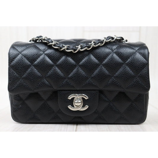 Very Good ( Rank A)｜ CHANEL Caviar Skin Matrasse Single Flap 20 Shoulder Bag Black Made In 2018 Year  ｜S24121805