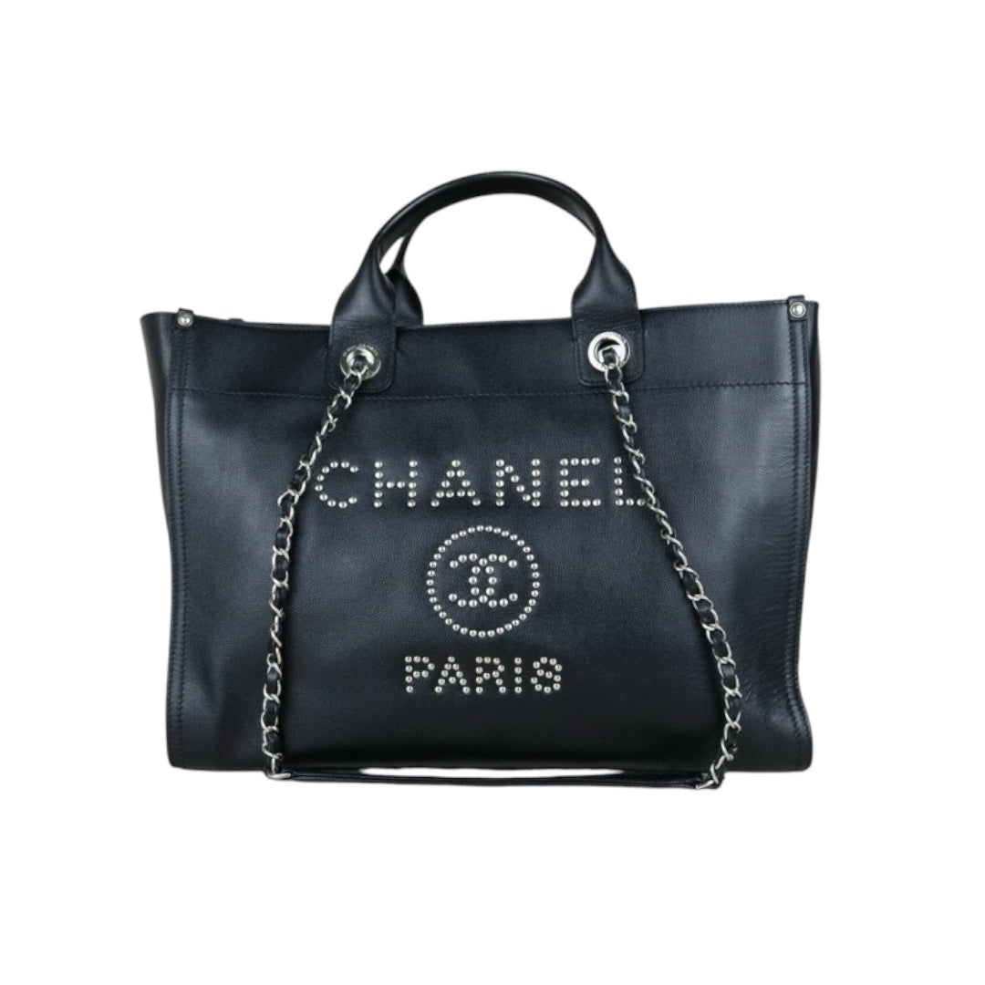 Very Good ( Rank A)｜ CHANEL Caviar Skin Leather Calf Leather Tote Bag Black  Large Made In 2009-2010 Year｜S24122609