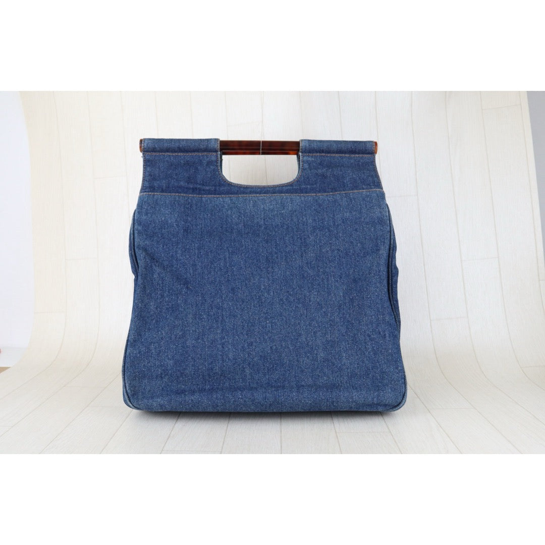 Very Good ( Rank A)｜ CHANEL Denim Hawksbill Turtle Tote Bag Made In 1996-1997Year｜H25112801