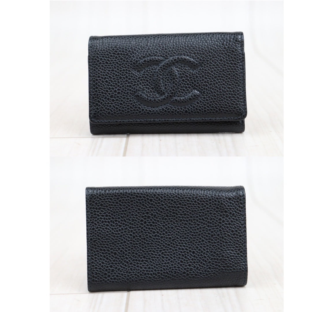 Rank A ｜CHANEL Caviar Skin Key Case Black｜V23110932