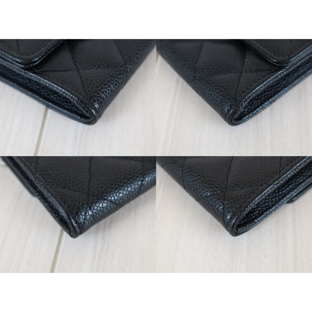 Very Good ( Rank A)｜CHANEL Caviar Skin Black Long Wallet Made In 2014Year｜S25112002