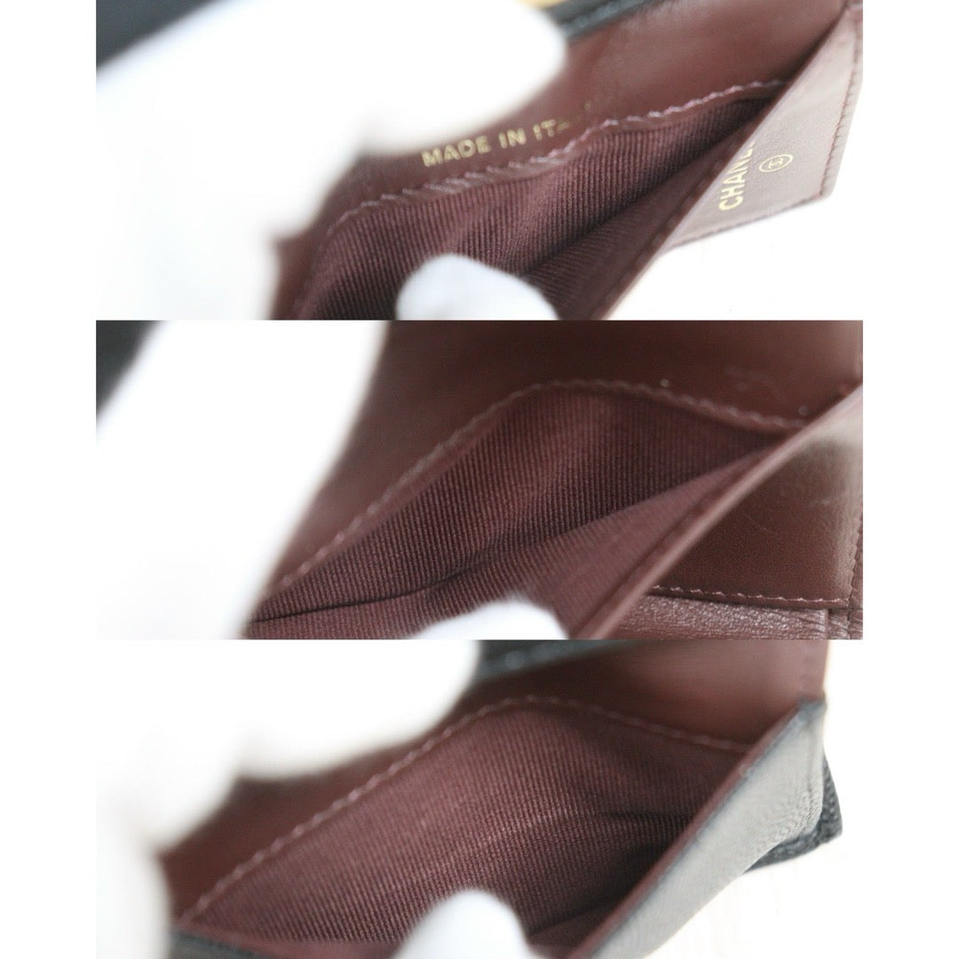 Include Entrupy Certificate of Authenticity｜Very Good ( Rank A)｜ Chanel Caviar Skin Black Wallet IC Chips Model ｜26082004