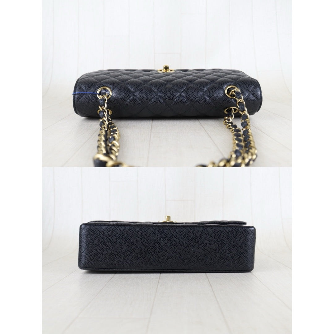 Include Entrupy Certificate of Authenticity｜Very Good ( Rank A)｜ CHANEL Caviar Skin Calf Leather Chain Double Flap 25 Shoulder Bag  Black Made In 2013-2014Year｜S26072545