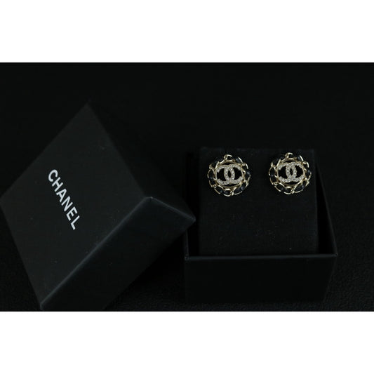 Excellent（Rank SA）｜ CHANEL B22S Coco Mark Matrasse Chain Rhinestone Earrings Made In 2022Year｜S25121108