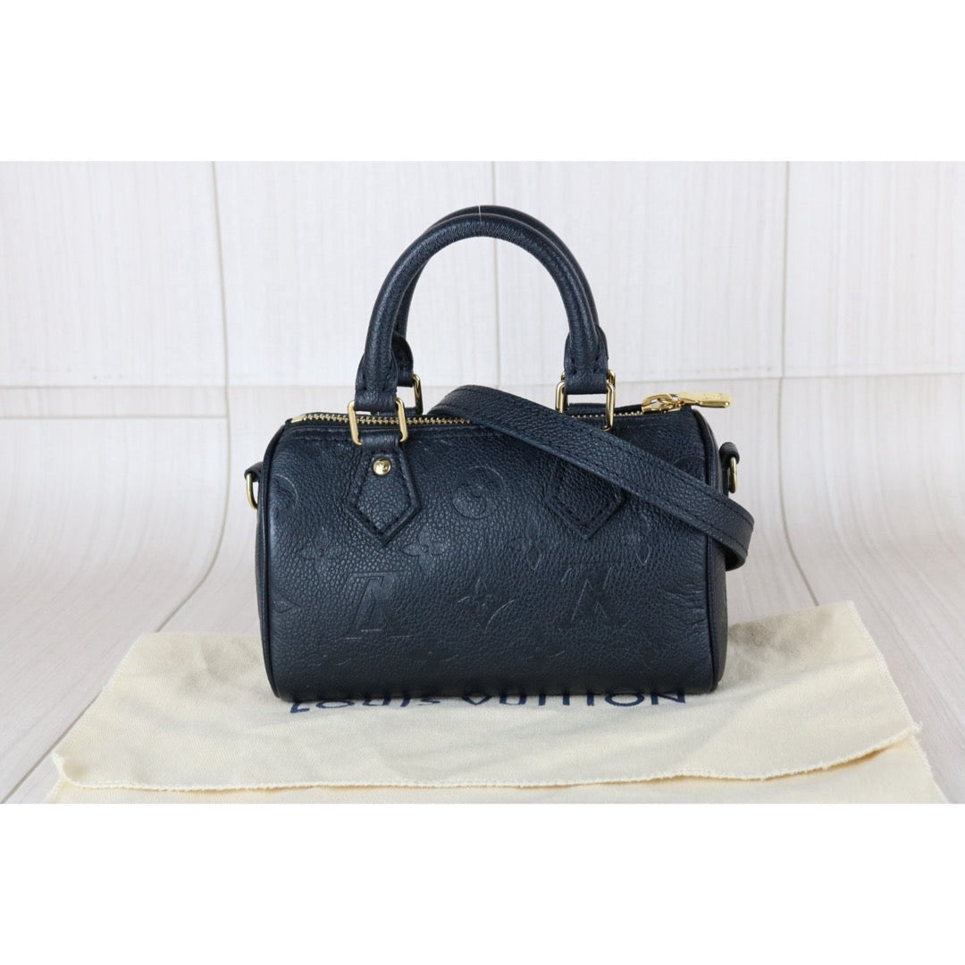 Excellent（Rank SA）｜LV  Current Model Monogram Empreinte Nano Speedy Handbag Shoulder Bag IC Chips Model Black｜S25110311
