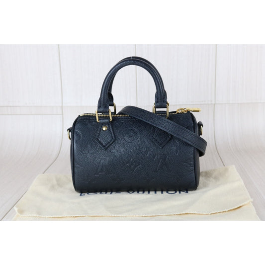 Excellent（Rank SA）｜LV  Current Model Monogram Empreinte Nano Speedy Handbag Shoulder Bag IC Chips Model Black｜S25110311