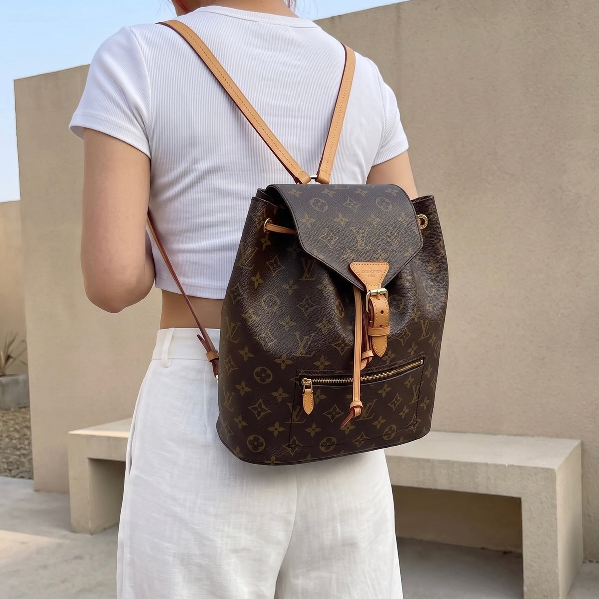 Include Entrupy Certificate of Authenticity｜Good ( Rank AB)｜ Louis Vuitton Monogram Montsouris  Backpack｜26080102