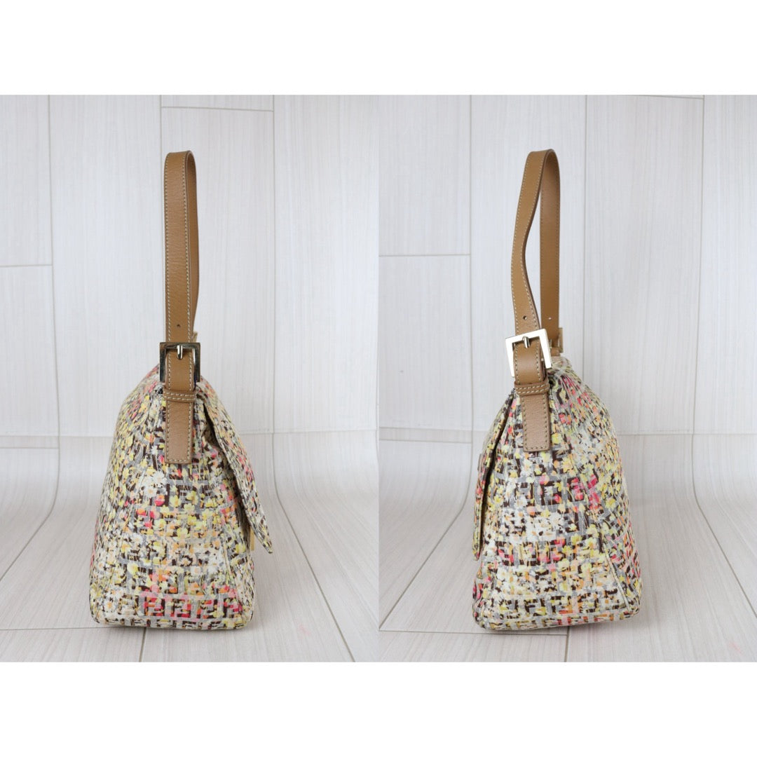 Include Entrupy Certificate of Authenticity｜Good ( Rank AB)｜ FENDI Zucca Mamma Baguette Floral Shoulder Bag Brown｜S26073108