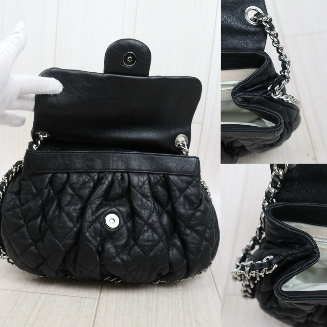 Good ( Rank AB)｜ CHANEL Vintage Goat Skin Cloud Bag Shoulder Bag Black Made In 2011Year｜P25051602