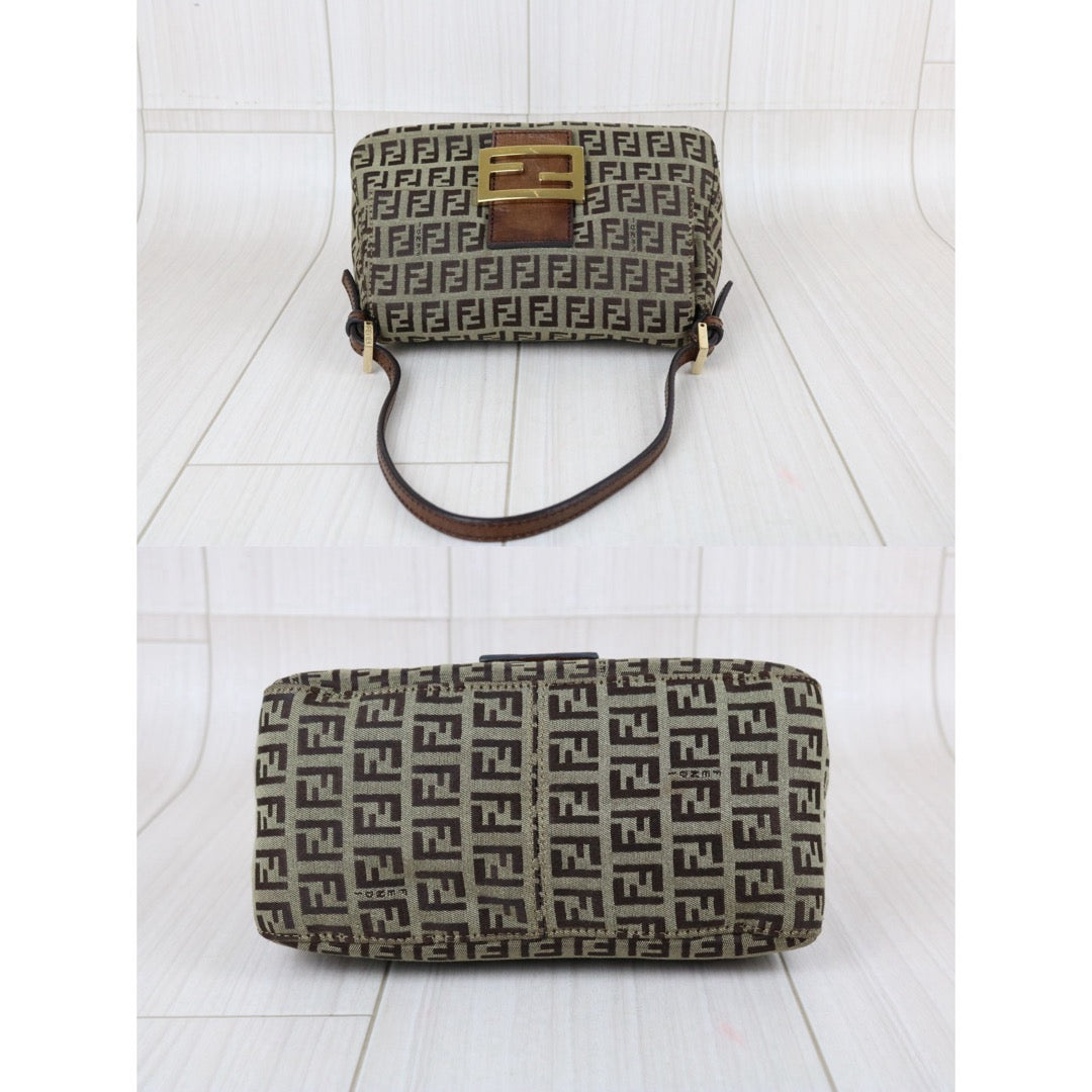 Include Entrupy Certificate of Authenticity｜Good ( Rank AB)｜ FENDI Zucca Mamma Baguette Shoulder Bag Brown｜S26082402