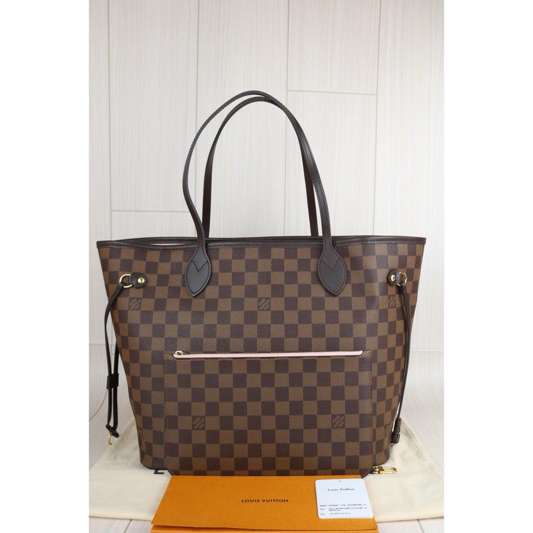 Include Entrupy Certificate of Authenticity｜Very Good ( Rank A)｜ Louis Vuitton Damier Ebene Neverful MM ShoulderBag With Pouch  IC Chips Model｜S26070901