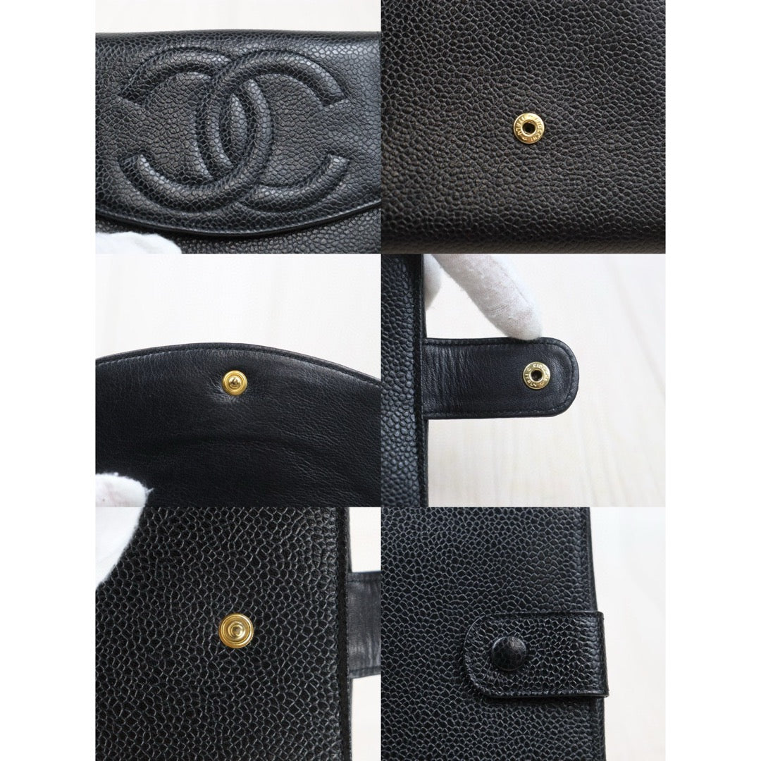 Very Good ( Rank A)｜CHANEL Caviar Skin Black Wallet Made In 1991-1994 Year｜VT25030130