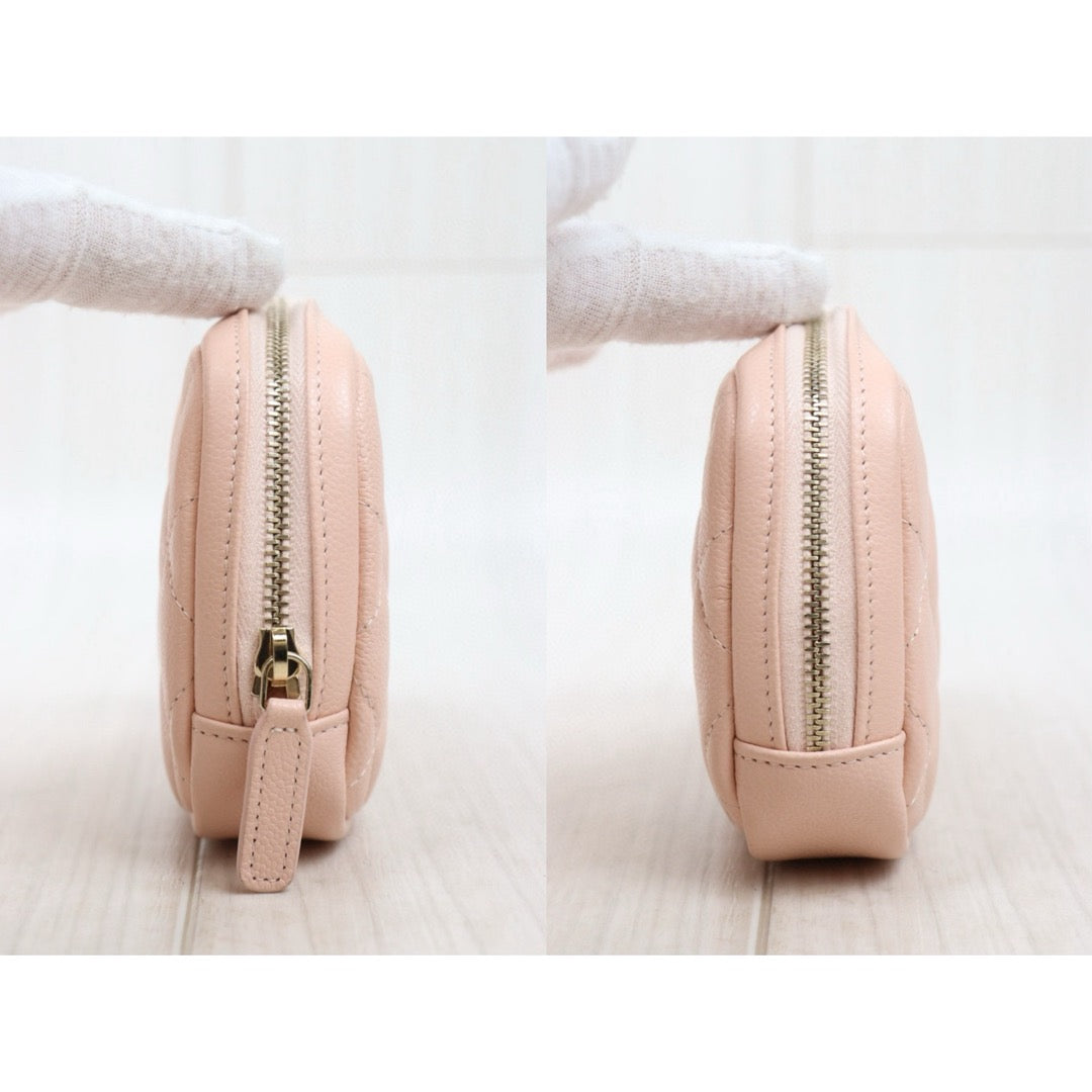 Very Good ( Rank A)｜ CHANEL Caviar Skin Coin Purse Pink IC Chips Model｜Q25042206