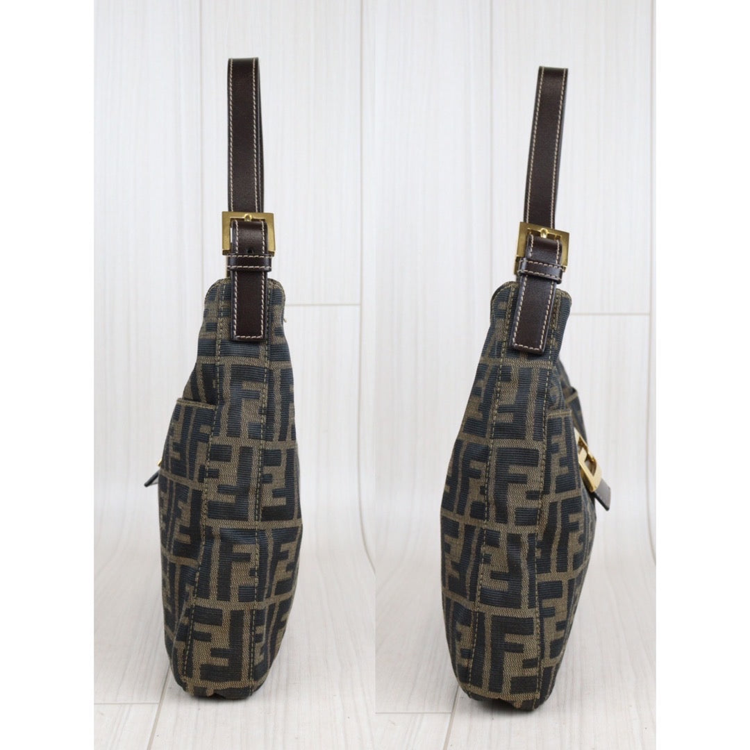 Rank A｜FENDI Zucca Mamma Shoulder Bag Gold Hardware｜23102851