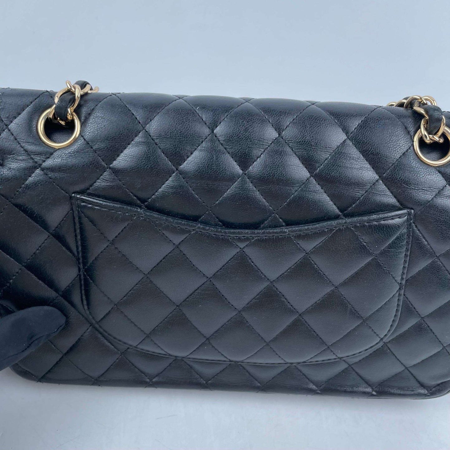 ( Rank B)｜ CHANEL Lamb Skin Matrasse Double Flap 25 Shoulder Bag Black