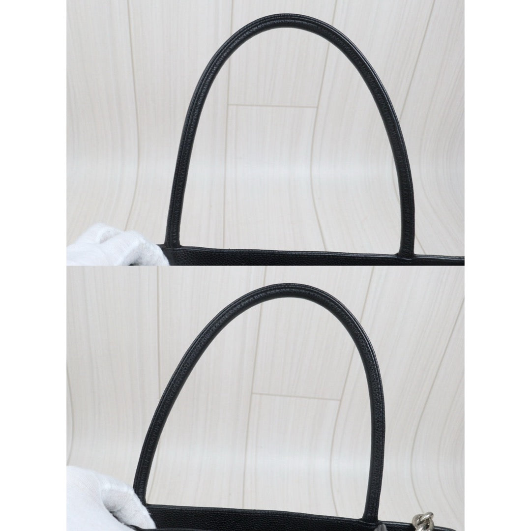 Include Entrupy Certificate of Authenticity｜Very Good ( Rank A)｜ CHANEL Caviar Skin Calf Leather Tote Bag Black Made In 2000～2002Year｜26092201
