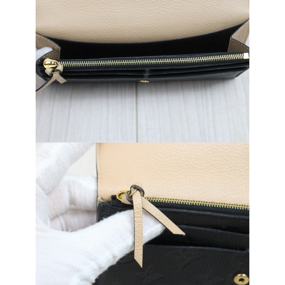 Include Entrupy Certificate of Authenticity｜Good ( Rank AB)｜ Louis Vuitton Monogram Empreinte Emilie Long Wallet Black｜26051402