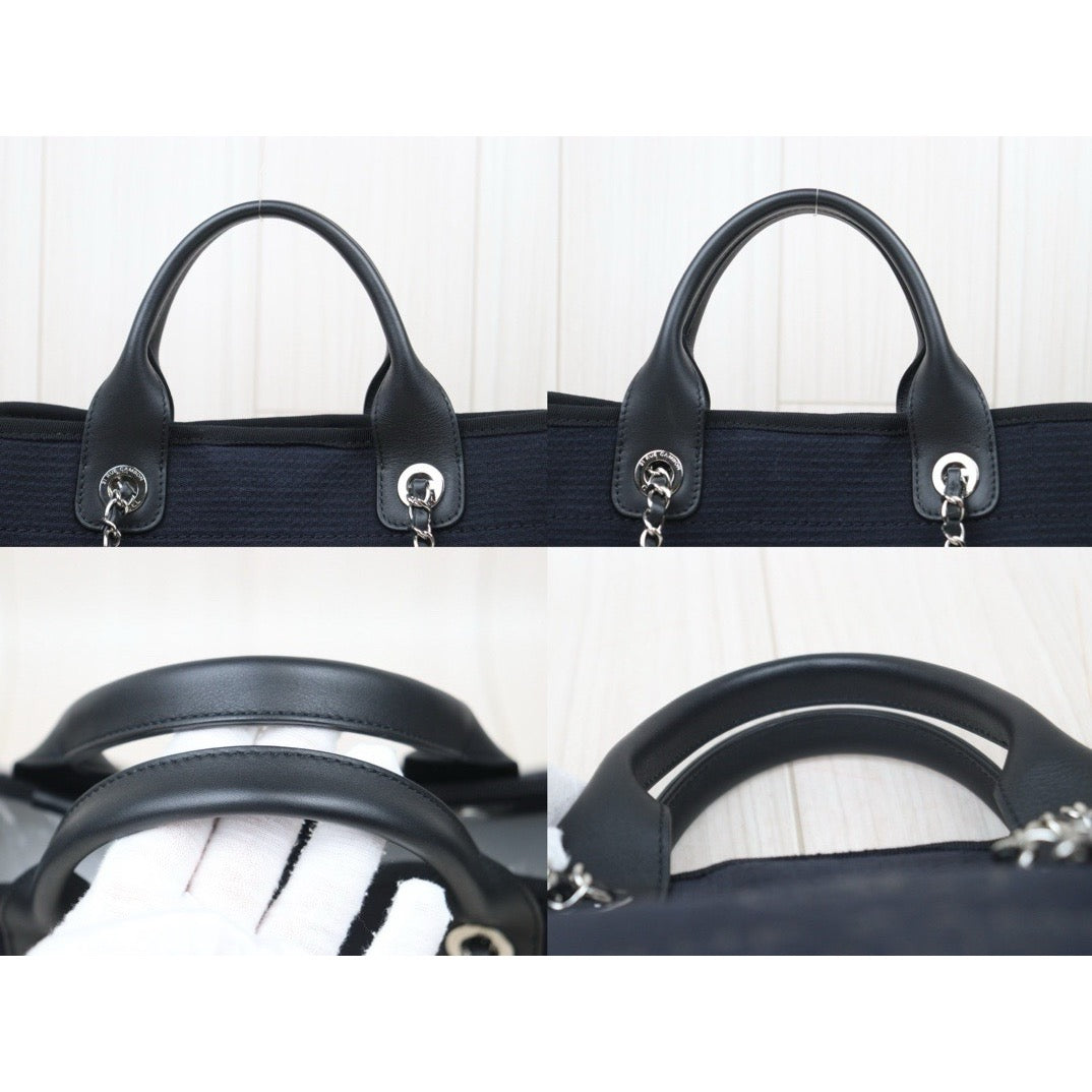 Very Good ( Rank A) ｜CHANEL Canvas Tote Bag Black IC Chips ｜24092005