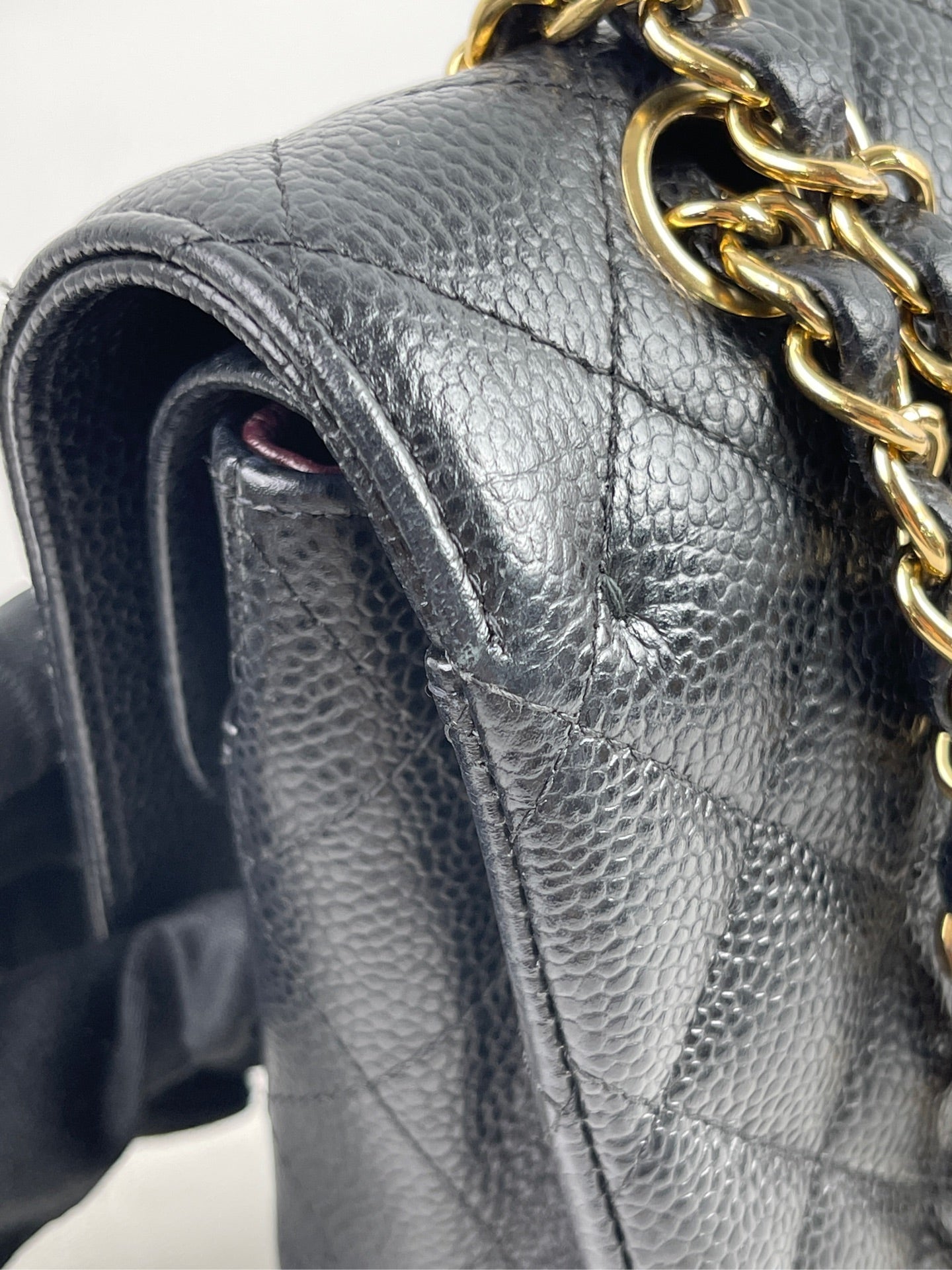 Include Entrupy Certificate of Authenticity｜Very Good ( Rank A)｜ CHANEL Caviar Skin Calf Leather Double Flap 25